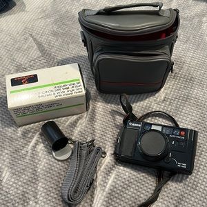 Canon AF35M Camera and Samigon Auxillary Lens